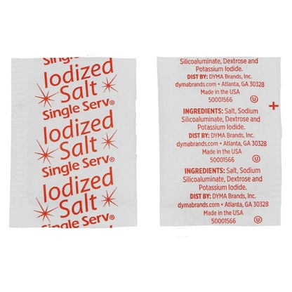 Single Serv Flat Salt Packets Poly Bag, 3000 x 0.6 GR Case - Spices Seasonings