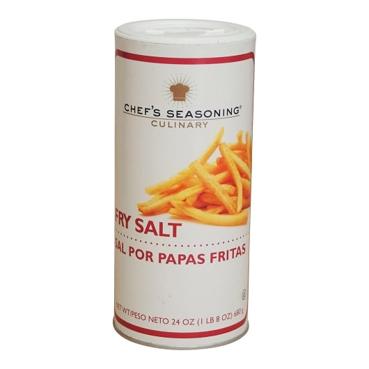 Chefs Seasoning Fry Salt Cannister, 12 x 24 oz Case - Spices Seasonings