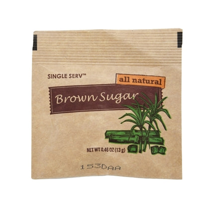 Single Serv Brown Sugar Packets, 96 x 13 GR Case - Bakery & Desserts
