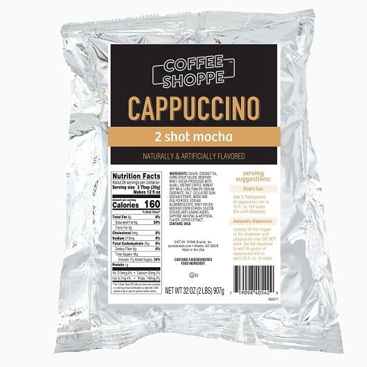 Coffee Shoppe Two Shot Mocha Cappuccino 6 Count, 6 x 2 lb Case - Coffee & Tea