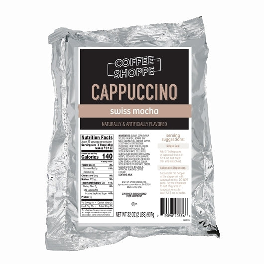 Coffee Shoppe Cappuccino Swiss Mocha, 6 x 2 lb Case - Coffee & Tea