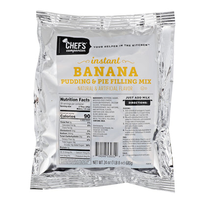 Chefs Companion Banana Flavored Instant Pudding Mix & Pie Filling, 12 x 24 oz Case - DOT product image 2