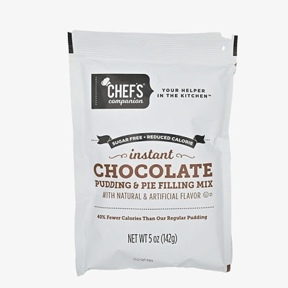 Chefs Companion Sugar Free Reduced Calories Chocolate Flavored Instant Pudding Mix & Pie Filling, 12 x 5 oz Case