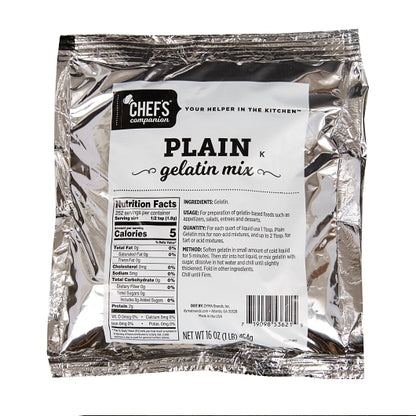 Chefs Companion Unflavored Gelatin Mix, 12 x 1 lb Case - Bakery & Desserts