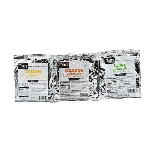 Chefs Companion Assorted Citrus Flavored Gelatin Mix, 12 x 24 oz Case - Bakery & Desserts
