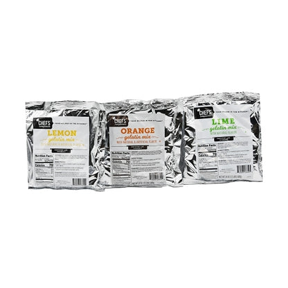 Chefs Companion Assorted Citrus Flavored Gelatin Mix, 12 x 24 oz Case - Bakery & Desserts