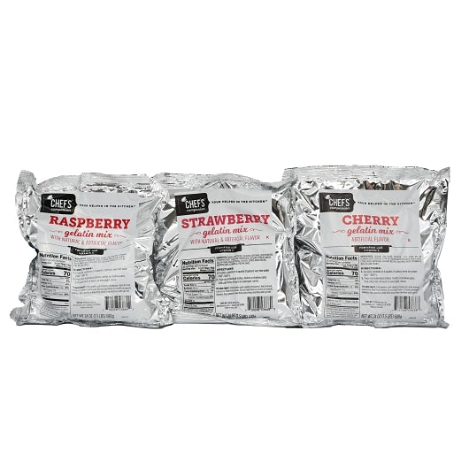 Chefs Companion Assorted Reds Gelatin Mix, 12 x 24 oz Case - Bakery & Desserts