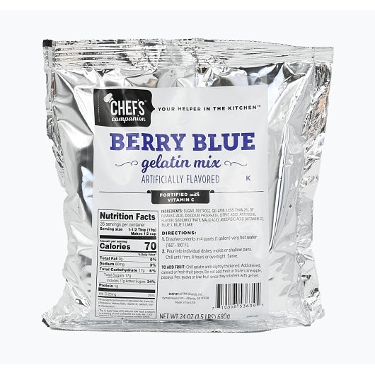 Chefs Companion Berry Blue Flavored Gelatin Mix, 12 x 24 oz Case - DOT product image 4