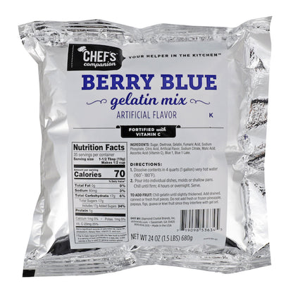 Chefs Companion Berry Blue Flavored Gelatin Mix, 12 x 24 oz Case - DOT product image 3