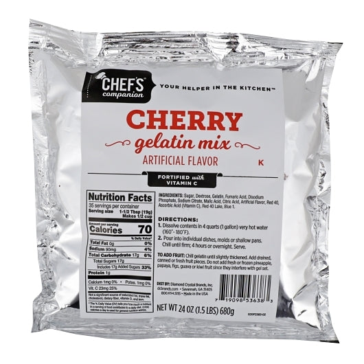 Chefs Companion Cherry Flavored Gelatin Mix, 12 x 24 oz Case - DOT product image 2