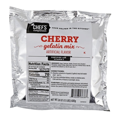 Chefs Companion Cherry Flavored Gelatin Mix, 12 x 24 oz Case - DOT product image 2