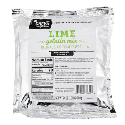 Chefs Companion Lime Flavored Gelatin Mix, 12 x 24 oz Case - DOT product image 2