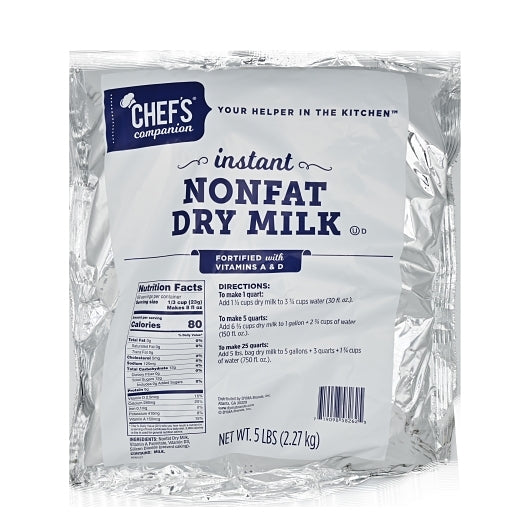 Chefs Companion Instant Nonfat Dry Milk, 6 x 5 lb Case - Pantry Ingredients