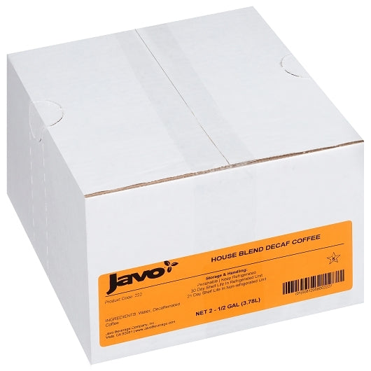 Javo Beverage 40x House Blend Decaf Coffee Bag in Box, 2 x 0.5 GA Case - GS1 closed shipping case image