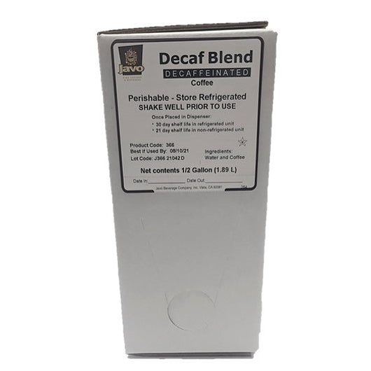 Javo Beverage 32X HOUSE BLEND DECAF COFFEE BAG IN BOX, 2 x 0.5 GA Case - DOT product image 2