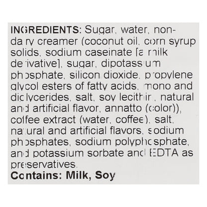 Javo Beverage Caramel Iced Latte, 1 x 1 GA Case - Combined nutrition and ingredients label