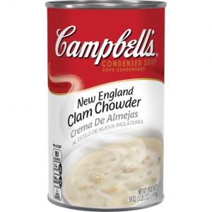 Campbells Condensed New England Clam Chowder - 50 oz. can, 12/Cs