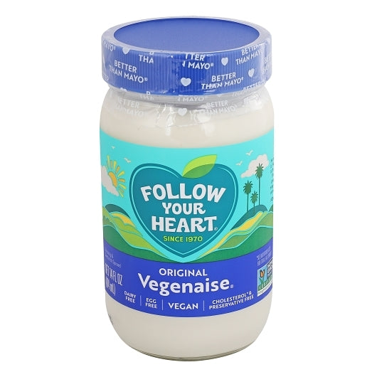Follow Your Heart Original Vegan Mayonnaise Jar, 6 x 14 fl oz Case - Condiments & Sauces