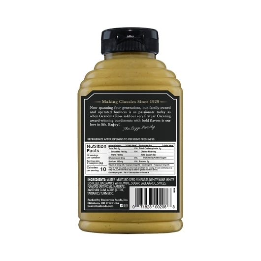 Beaver Dijon With Wine Mustard Bottle, 6 x 12.5 oz Case - Alternate product angle or state