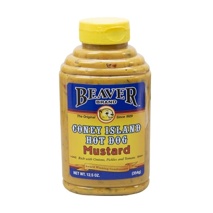 Beaver Coney Island Mustard Bottle, 6 x 12.5 oz Case - Alternate product angle or state