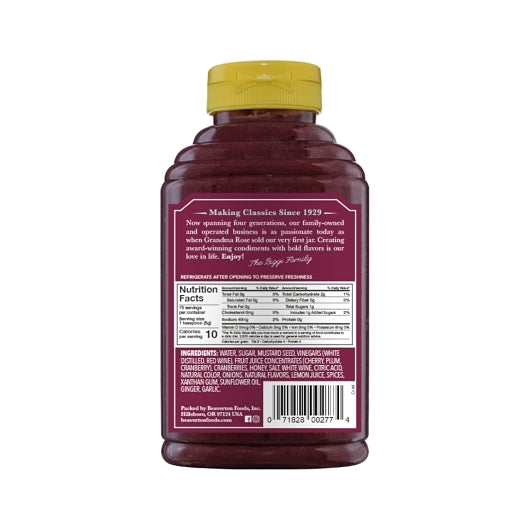 Beaver Cranberry Mustard Bottle, 6 x 13 oz Case - DOT product image 7