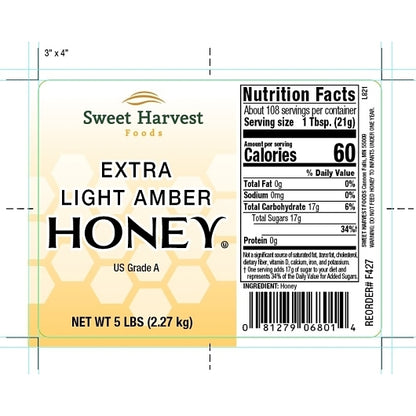 Natural American Foods Extra Light Amber Honey Bulk, 6 x 5 lb Case - DOT product image 7