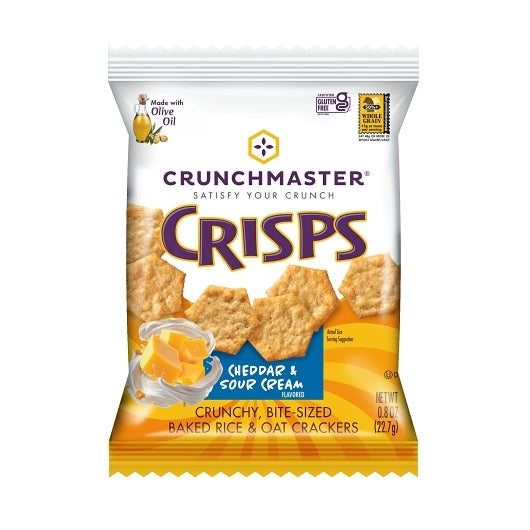 Crunchmaster Cheddar & Sour Cream Rice & Oatmeal Bites Crisps, 75 x 1 each Case - Crackers & Grahams - image 2