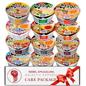 Hikari Menraku Ramen Care Package Variety Pack of 12 Gift Basket by Rebel Smuggling Galactic Emporium
