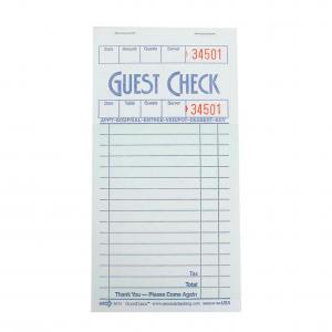 (Price/Pack)National Checking G3674SP Guest Check 1 Part Green 1