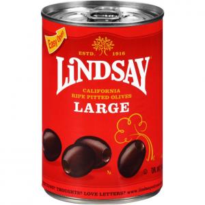 Lindsay Large Pitted Ripe Black Olives, 6 Ounce (Pack of 24)