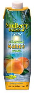 Sunberry Farms 25% Mango Nectar Juice, 100% Vitamin C (33.8 Fl.Oz, 12 Per Case)