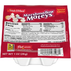 Malt-O-Meal Marshmallow Mateys Cereal, 1-Ounce Bowls (Pack of 96)
