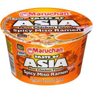 Maruchan Bowl Taste of Asia Spicy Miso, 3.38 Oz, Pack of 6