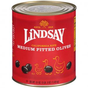 Lindsay, Medium Pitted Black Olives 51 oz. (6 Count)