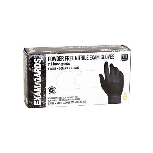 Examgards Handgards Nitrile Black Exam Grade Extra Large Glove, 10 x 100 x 100 each Case - DOT product image 2
