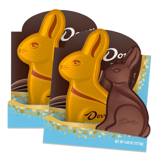 Chocolate Easter Bunny Solid Milk Chocolate 2 Pack, 4.5oz.