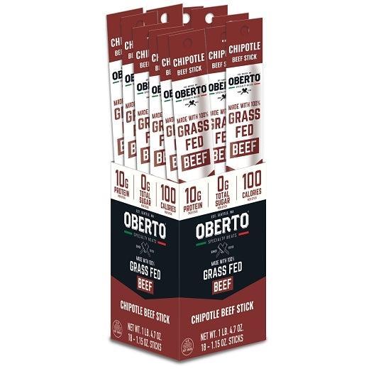 Oberto Zero Sugar Grass Fed Chipotle Beef Sticks, 6 x 18 x 1 each Case - Spices Seasonings - image 2