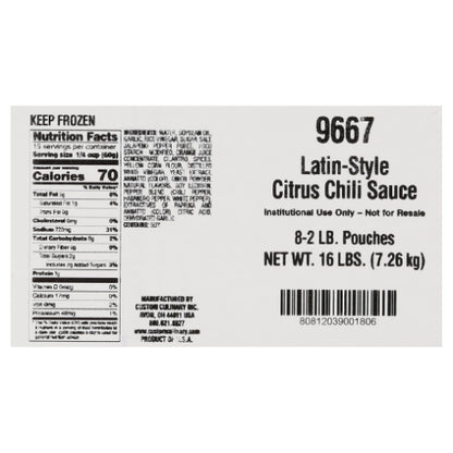 Custom Culinary Gold Ready-to-Use Gluten Free Latin-Style Citrus Chili Sauce, 8 x 2 lb Case - DOT product image 8