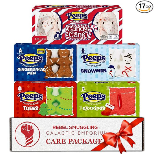 Peeps Christmas Marshmallow Candy Variety 5 Pack- 5 Flavors of Stocking Stuffers Gift Basket by Rebel Smuggling Galactic Emporium