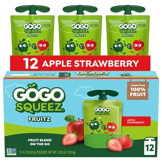 Gogo Squeez Strawberry Applesauce, 6 x 12 each Case - DOT product image 7