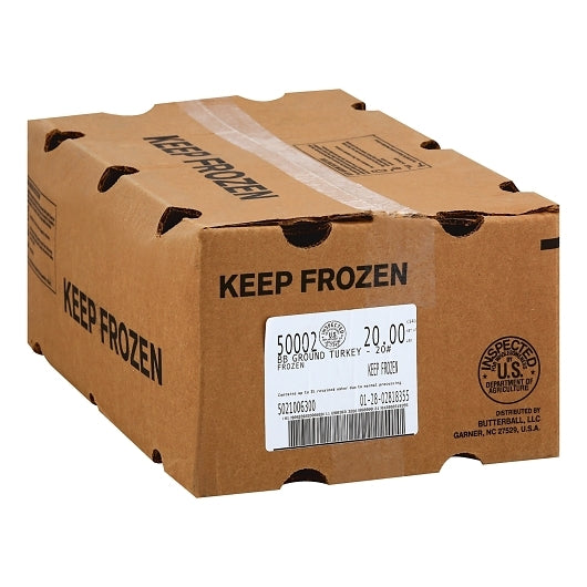 Butterball Coarse Ground Turkey, 2 x 10 lb Case - GS1 closed shipping case image