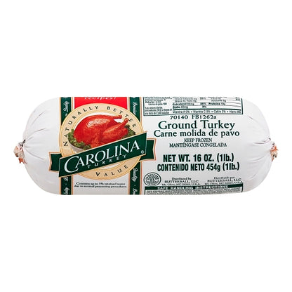 Butterball Carolina Ground Fine Ground Chub Turkey, 12 x 1 lb Case - Frozen Meat & Seafood