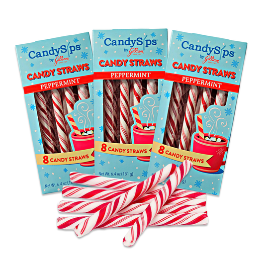 CandySips Gilliam Peppermint Candy Straws (Pack of 3)
