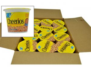 General Mills Cheerios Cereal, 1.3 Ounce In A Cup - Toasted Whole Grain Oat Cerel, - 60 per case.