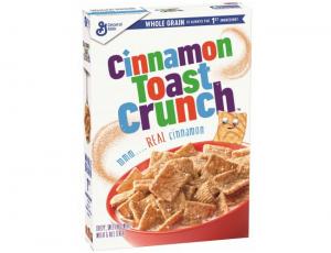 Cinnamon Toast Crunch Crispy Sweetened Whole Wheat and Rice Cereal, 12 Ounce - 12 per case.