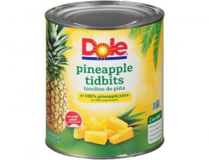 Dole 553 Pineapple Tidbits In 100% Fruit Juice (100 Fl.Oz, 6 Per Case)