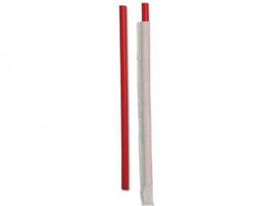 D and W Fine Pack Straw, Giant 10.25 Red Wrapped Paper Standard Plastic - 1200 per case.