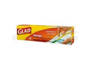 (Price/Case)Glad 55050 Food Storage Zipper Gallon 12-20 Count