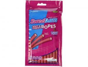 Nestle SweeTarts Soft and Chewy Cherry Punch Ropes Sugar Candy, 5 Ounce Peg Bag - 12 per case.