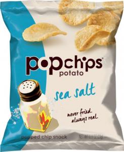 Popchips Sea Salt Popped Potato Chips, 0.8 Ounce - 24 per case.